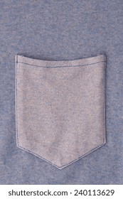 Front Pocket On Blue T Shirt