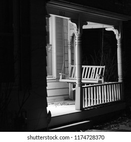 Front Porch Swing At Night