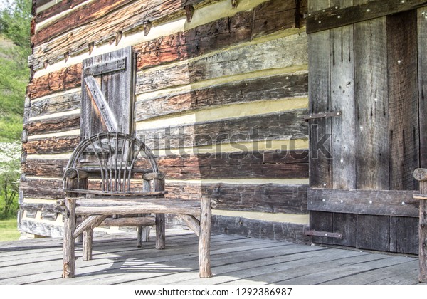 Front Porch Weathered Log Cabin Front Stock Photo Edit Now