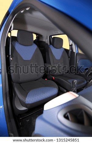 Front seats of a small passinger car