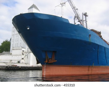 The front of a ship