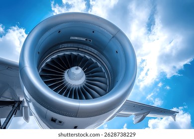 The front side of airplane engine 