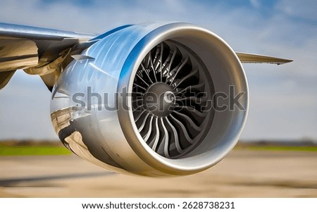 The front side of airplane engine 