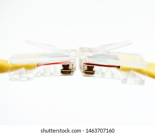 front side Internet cable close-up