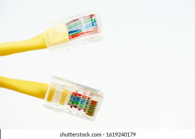 front side Internet cable close-up