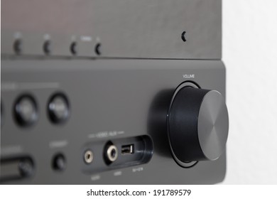 Front  side of the receiver with volume knob