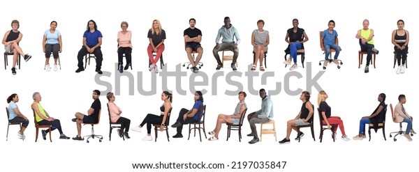Front Side View Large Group People Stock Photo 2197035847 | Shutterstock