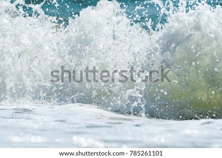 The front and side  view of seashore in the ocean. Concept relax and travel.