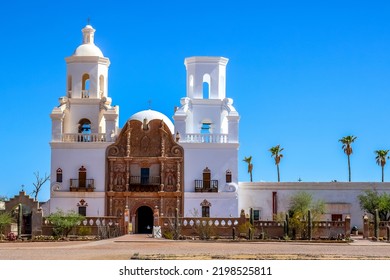 Front Of Spanish Mission Xavier De Bac In Arizona