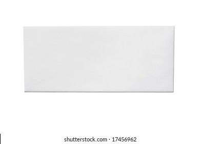 Front Of An Unused White Envelope Isolated On A White Background