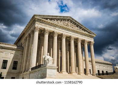 The Front Of The US Supreme Court Building In Washington, DC.