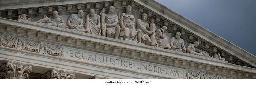 The Front Of The US Supreme Court Building In Washington, DC.