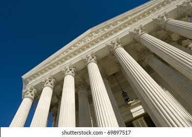 The front of the US Supreme Court in Washington, DC.