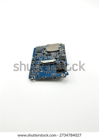 Front View of Action Camera Circuit Board with Microchips