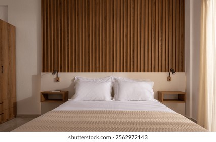 Front view of the bed with pillows