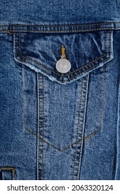 Front View Blue Jeans Fabric Denim Jacket Texture