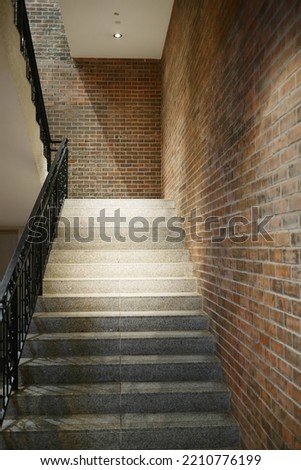 front view of brick stair outdoor 