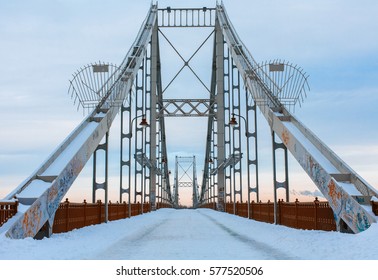 Front View Of A Bridge At Sunset