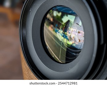 front view of the camera lens.