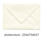 front view closeup of blank brown old aged closed letter paper envelope with antique texture isolated on white background