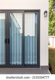 Front View Of Double Sliding Doors