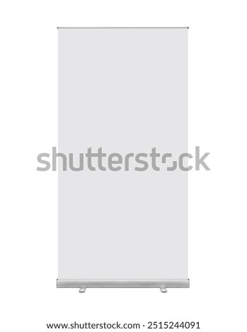 Front view Empty Large Roll up banner isolated on white background
