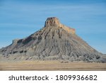 Front view of Factory Butte in Hanksville Utah