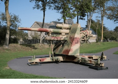 Front view of a German World War II 88mm Flak 36 anti-aircraft gun