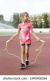 Front view of girl with jumprope
