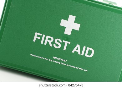 Front View Of Green First Aid Box