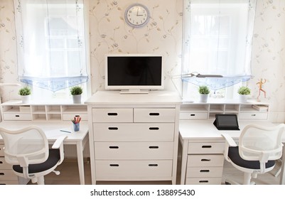 Two Kids Desk Images Stock Photos Vectors Shutterstock