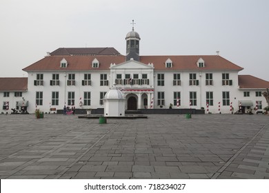 The Front View Of The Jakarta History Museum (Batavia Museum) Located In The Old Town (Kota Tua) Of Jakarta, Indonesia. 