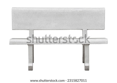 Front View of A Marble Bench or Stone Bench Isolated on White Background