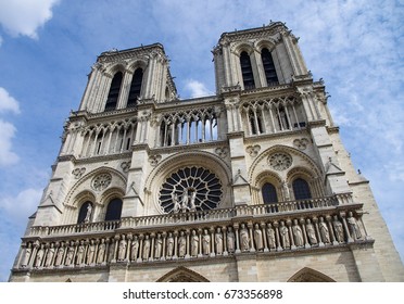 Front View Of Notre Dame, Paris, France