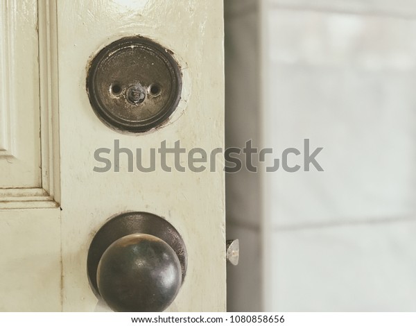 Front View Old Metal Door Handle Stock Photo Edit Now 1080858656