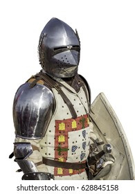 Front View Of Portuguese Medieval Knight Isolated