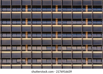 Front View Of Public Housing Apartments Or Office Around Philadelphia City Hall, USA, Grid Pattern, Building Industry And Travel Concept