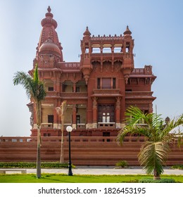 Front view of rear facade of Baron Empain Palace, a historic mansion inspired by the Cambodian Hindu temple of Angkor Wat, located in Heliopolis district, Cairo, Egypt - Shutterstock ID 1826453195
