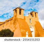 Front View of San Francisco de Asís Mission Church,Rancho de Taos, New Mexico, USA