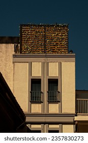 Front View of Shadow Casting Wall