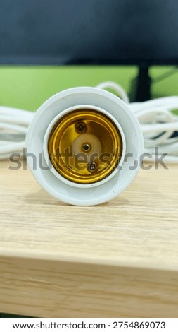 front view of a single E27 light bulb socket or lamp holder