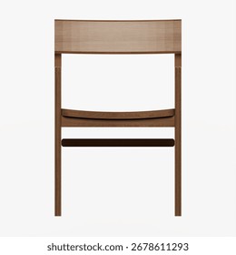 Front view of a solid oak wood arm chair, 55 x 58 x 84 cm, built with strength and a naturally refined appearance.