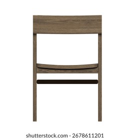 Front view of a solid white oak fin arm chair, 55 x 58 x 84 cm, designed with strong structure and natural warmth.