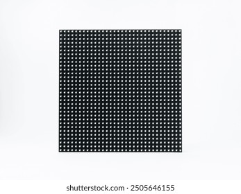 Front view of a square LED screen module (32x32 LEDs) standing vertically isolated on a white background