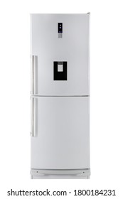  Front View Of White Double Door Refrigerator