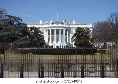 Front View Of The White House In Washington DC.  This Pic Was Taken In March A Few Years Ago