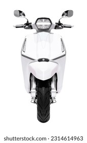 Front view white motorcycle scooter isolated on white background with clipping path - Shutterstock ID 2314614963