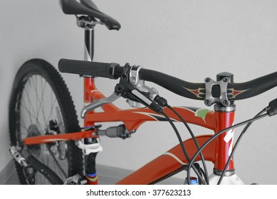 front wheel mountain bike handlebar, front shock absorber, frame, cross country - Powered by Shutterstock