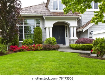 Front Yard Of Modern Home During Late Spring