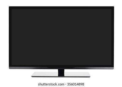 Frontal View Of Widescreen Internet Tv Monitor Isolated On White Background